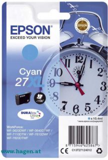 Inkjetpatrone Nr. 27XL cyan - EPSON