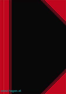Geschftsbuch kariert sw./rot - A6/96BLlin