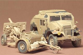 TAMIYA KIT 35044 - BR.25PDR GUN & QUAD TRACT