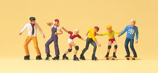 PREISER 10074 - ROLLERSKATE UND SKATEBOAR
