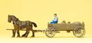 PREISER 30411 - KASTENWAGEN. BAUER, 2 PFE