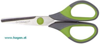 Schere 14cm grau/gr�n - Q-CONNECT Soft Grip