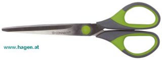 Schere 17,5cm grau/grn - Q-CONNECT Soft Grip