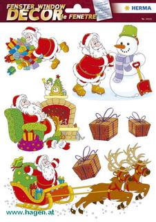 Weihn.Fensterbild Frhlicher Weihnachtsm