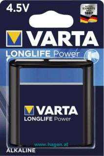 Batterie 4,5V Flach Longlife Power blau - Varta