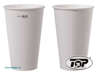 Trinkbecher Pappe 100ST weiß - 0,3Liter