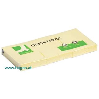 Haftnotizblock 100BL 3ST gelb - Q-CONNECT  38x51mm