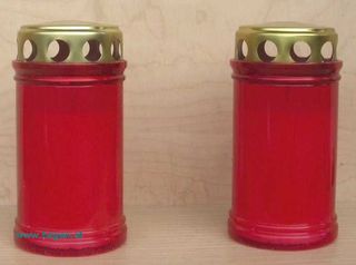 Grabkerze m.Deckel rot - 125Hx65Dmm