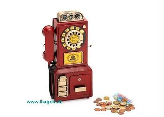 Deko Sparkasse Telefon rot