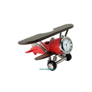 Clock - Flugzeug schwarz