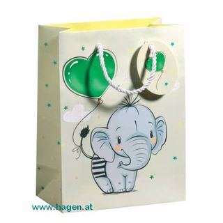 Geschenktragtasche Baby Elefant - 22,5x17x9cm