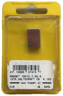 MAGNET 19X12,7,X6,4 - 1STK HALTEKRAFT CA. 4,1KG