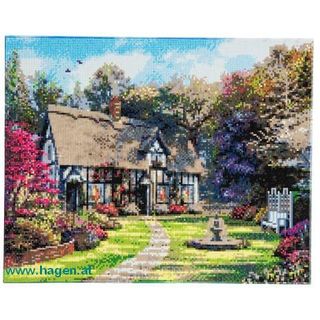 Bastelset Wandbild Landhaus - CRYSTAL ART