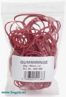 Gummiringe 90mm 20g rot