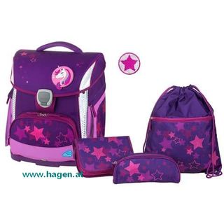 Schultaschenset Stars violett