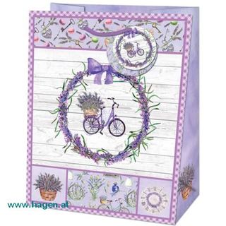 Geschenktragtasche Fahrrad lila