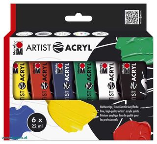 Artist Acryl Set 6tlg. sort. - MARABU 22mll