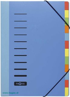 Ordnungsmappe 12tlg blautran